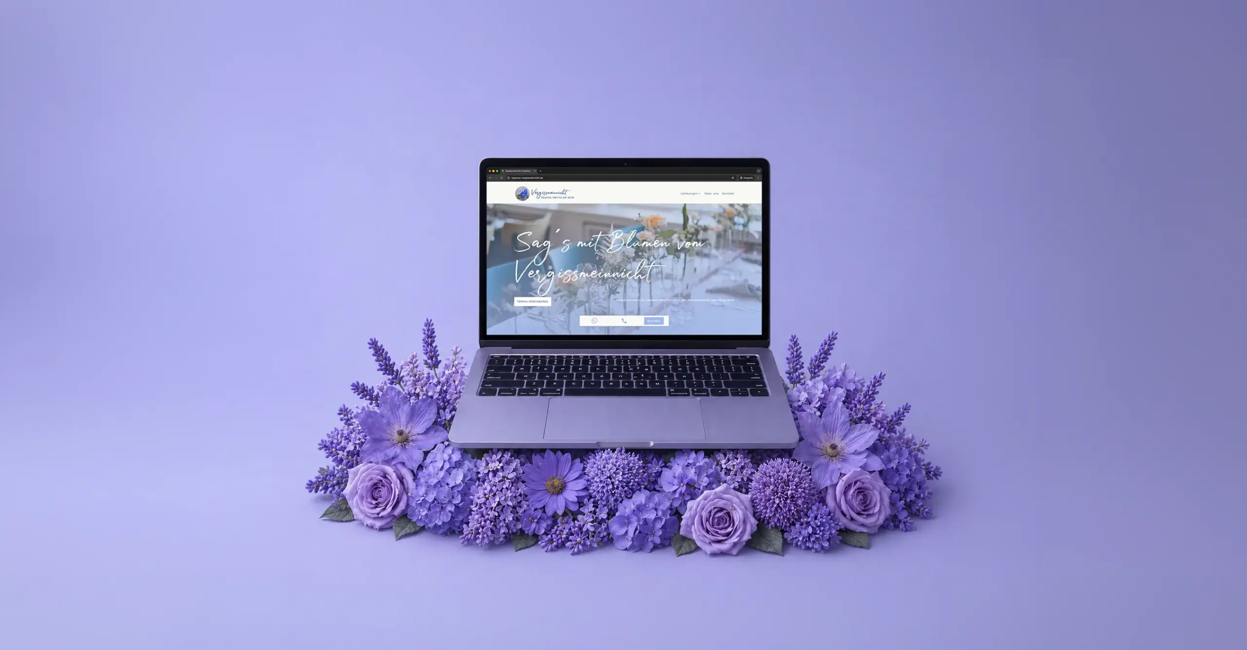Mockup Laptop Website Vergissmeinnicht